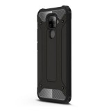 Gigapack Defender Huawei Mate 30 Lite műanyag telefonvédő (közepesen ütésálló, légpárnás sarok, fémhatás, fekete)