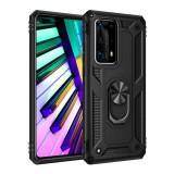Gigapack Defender Huawei P40 műanyag (közepesen ütésálló, telefontartó gyűrű, beépített fémlemez, fekete)
