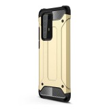 Gigapack Defender Huawei P40 Pro 5G műanyag telefonvédő (közepesen ütésálló, légpárnás sarok, fémhatás, arany)