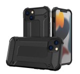 Gigapack Defender műanyag telefonvédő (közepesen ütésálló, légpárnás sarok, szilikon belső, fémhatás) FEKETE Apple iPhone 14