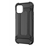 Gigapack Defender műanyag telefonvédő (közepesen ütésálló, légpárnás sarok, szilikon belső, fémhatás) FEKETE Apple iPhone 14 Plus