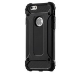 Gigapack Defender műanyag telefonvédő (közepesen ütésálló, légpárnás sarok, szilikon belső, fémhatás) FEKETE Apple iPhone 6S 4.7, Apple iPhone 6 4.7
