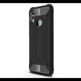 Gigapack Defender műanyag telefonvédő (közepesen ütésálló, légpárnás sarok, szilikon belső, fémhatás) FEKETE [Honor 10 Lite] (5996457835898)