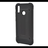 Gigapack Defender műanyag telefonvédő (közepesen ütésálló, légpárnás sarok, szilikon belső, fémhatás) FEKETE [Huawei P20 Lite] (5996457759651) - Telefontok