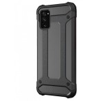 Gigapack Defender műanyag telefonvédő (közepesen ütésálló, légpárnás sarok, szilikon belső, fémhatás) FEKETE Samsung Galaxy A03s (SM-A037F)