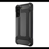 Gigapack Defender műanyag telefonvédő (közepesen ütésálló, légpárnás sarok, szilikon belső, fémhatás) FEKETE [Samsung Galaxy S21 Plus (SM-G996) 5G] (5996591042299) - Telefontok