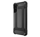 Gigapack Defender műanyag telefonvédő (közepesen ütésálló, légpárnás sarok, szilikon belső, fémhatás) FEKETE Samsung Galaxy S22 Plus 5G (SM-S906)