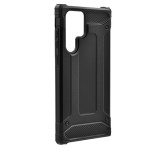 Gigapack Defender műanyag telefonvédő (közepesen ütésálló, légpárnás sarok, szilikon belső, fémhatás) FEKETE Samsung Galaxy S22 Ultra 5G (SM-S908)