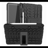 Gigapack Defender műanyag telefonvédő (közepesen ütésálló, szilikon belső, kitámasztó, autógumi minta) FEKETE [Apple IPAD Air 2022] (5996591021591) - Tablet tok