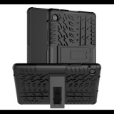 Gigapack Defender műanyag telefonvédő (közepesen ütésálló, szilikon belső, kitámasztó, autógumi minta) FEKETE [Huawei MatePad T8 WIFI] (5996591003696) - Tablet tok
