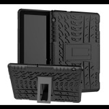 Gigapack Defender műanyag telefonvédő (közepesen ütésálló, szilikon belső, kitámasztó, autógumi minta) FEKETE [Huawei Mediapad T5 10 WIFI] (5996457822751) - Tablet tok