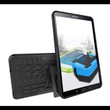 Gigapack Defender műanyag telefonvédő (közepesen ütésálló, szilikon belső, kitámasztó, autógumi minta) FEKETE [Samsung Galaxy Tab A 10.1 WIFI (2016) SM-T580] (5996457664238) - Tablet tok