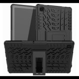 Gigapack Defender műanyag telefonvédő (közepesen ütésálló, szilikon belső, kitámasztó, autógumi minta) FEKETE [Samsung Galaxy Tab A7 10.4 (2020) LTE SM-T505] (5996591011080) - Tablet tok