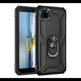 Gigapack Defender műanyag telefonvédő (közepesen ütésálló, szilikon belső, telefontartó gyűrű, beépített fémlemez) FEKETE [Honor 9S] (5996457998043) - Telefontok