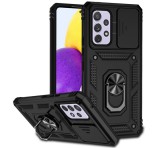 Gigapack Defender műanyag telefonvédő (közepesen ütésálló, szilikon belső, telefontartó gyűrű, kamera védelem) FEKETE Samsung Galaxy A53 (SM-A536) 5G