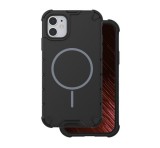 Gigapack Defender műanyag telefonvédő (ütésállóság, légpárnás sarok, matt, szilikon belső, MagSafe) FEKETE Apple iPhone 11