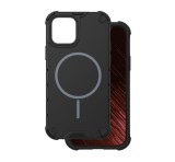 Gigapack Defender műanyag telefonvédő (ütésállóság, légpárnás sarok, matt, szilikon belső, MagSafe) FEKETE Apple iPhone 12