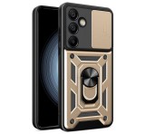 Gigapack Defender műanyag telefonvédő (ütésállóság, szilikon belső, tartógyűrű, kameravédő) ARANY Samsung Galaxy S24 FE (SM-S721)