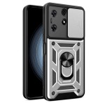 Gigapack Defender műanyag telefonvédő (ütésállóság, szilikon belső, tartógyűrű, kameravédő) EZÜST Tecno Spark 10 Pro