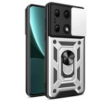 Gigapack Defender műanyag telefonvédő (ütésállóság, szilikon belső, tartógyűrű, kameravédő) EZÜST Xiaomi Poco M6 Pro LTE, Redmi Note 13 Pro 4G