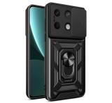 Gigapack Defender műanyag telefonvédő (ütésállóság, szilikon belső, tartógyűrű, kameravédő) FEKETE Xiaomi Redmi Note 13 5G