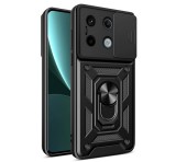Gigapack Defender műanyag telefonvédő (ütésállóság, szilikon belső, tartógyűrű, kameravédő) FEKETE Xiaomi Redmi Note 13 Pro 5G