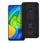 Gigapack Defender műanyag telefonvédő (ütésállóság, szilikon belső, tartógyűrű, kameravédő) FEKETE Xiaomi Redmi Note 9 Pro, Redmi Note 9S