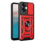 Gigapack Defender műanyag telefonvédő (ütésállóság, szilikon belső, tartógyűrű, kameravédő) PIROS Oppo A79 5G