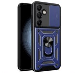 Gigapack Defender műanyag telefonvédő (ütésállóság, szilikon belső, tartógyűrű, kameravédő) SÖTÉTKÉK Samsung Galaxy S24 FE (SM-S721)