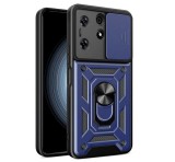 Gigapack Defender műanyag telefonvédő (ütésállóság, szilikon belső, tartógyűrű, kameravédő) SÖTÉTKÉK Tecno Spark 10 Pro