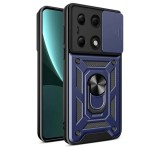 Gigapack Defender műanyag telefonvédő (ütésállóság, szilikon belső, tartógyűrű, kameravédő) SÖTÉTKÉK Xiaomi Poco M6 Pro LTE, Redmi Note 13 Pro 4G