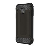 Gigapack Defender Samsung Galaxy J3 (2017) műanyag telefonvédő (közepesen ütésálló, légpárnás sarok, fémhatás, fekete)