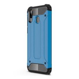 Gigapack Defender Samsung Galaxy M20 műanyag telefonvédő (közepesen ütésálló, légpárnás sarok, fémhatás, világoskék)