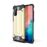 Gigapack Defender Samsung Galaxy S20 műanyag telefonvédő (közepesen ütésálló, légpárnás sarok, fémhatás, arany)