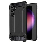 Gigapack Defender szilikon telefonvédő (ütésállóság, légpárnás sarok, fémhatás) FEKETE Samsung Galaxy S24 FE (SM-S721)