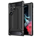 Gigapack Defender szilikon telefonvédő (ütésállóság, légpárnás sarok, fémhatás) FEKETE Samsung Galaxy S25 Ultra (SM-S938)