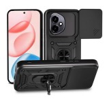 Gigapack Defender szilikon telefonvédő (ütésállóság, tartógyűrű, kameravédő) FEKETE Honor 400