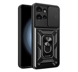 Gigapack Defender szilikon telefonvédő (ütésállóság, tartógyűrű, kameravédő) FEKETE Motorola Edge 50 5G