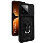 Gigapack Defender szilikon telefonvédő (ütésállóság, tartógyűrű, kameravédő) FEKETE Realme GT 7 Pro 5G