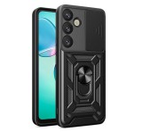 Gigapack Defender szilikon telefonvédő (ütésállóság, tartógyűrű, kameravédő) FEKETE Samsung Galaxy S25 Plus (SM-S936)