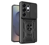 Gigapack Defender szilikon telefonvédő (ütésállóság, tartógyűrű, kameravédő) FEKETE Samsung Galaxy S26 Ultra (SM-S948)