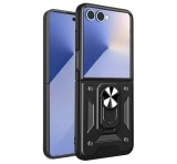 Gigapack Defender szilikon telefonvédő (ütésállóság, tartógyűrű, kameravédő) FEKETE Samsung Galaxy Z Flip7 (SM-F766)