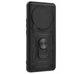 Gigapack Defender szilikon telefonvédő (ütésállóság, tartógyűrű, kameravédő) FEKETE Xiaomi Redmi Note 14 Pro 4G