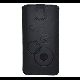 Gigapack DEKOCASE tok álló (kör minta, kihúzható tépőzár, övre fűzhető, univerzális, 6.3" méret) FEKETE [vivo V23 5G] (5996457743056)