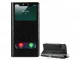 Gigapack Dual View Window valódi bőr tok Apple iPhone XS Max (6,5") készülékhez, fekete