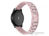 Gigapack Garmin Fenix 6S pótszíj, univerzális, 22 mm, rozsdamentes acél, strasszkő, rozéarany