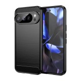 Gigapack Google Pixel 10 Pro  szilikon telefonvédő (ütésállóság, légpárnás sarok, szálcsiszolt, karbon minta) fekete