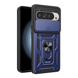 Gigapack Google Pixel 9 Pro  defender műanyag telefonvédő (ütésállóság, szilikon belső, tartógyűrű, kameravédő) sötétkék