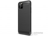 Gigapack gumi/szilikon tok apple iPhone 11 Pro Max készülékhez, szálcsiszolt, fekete karbonmintás