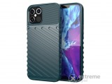 Gigapack gumi/szilikon tok Apple iPhone 12 Pro Max készülékhez, csíkos, dombor mintás, sötétzöld